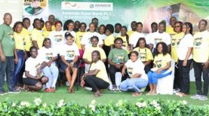 Artisans in a group picture with the board, management and staff of Amansie Rural Bank PLC